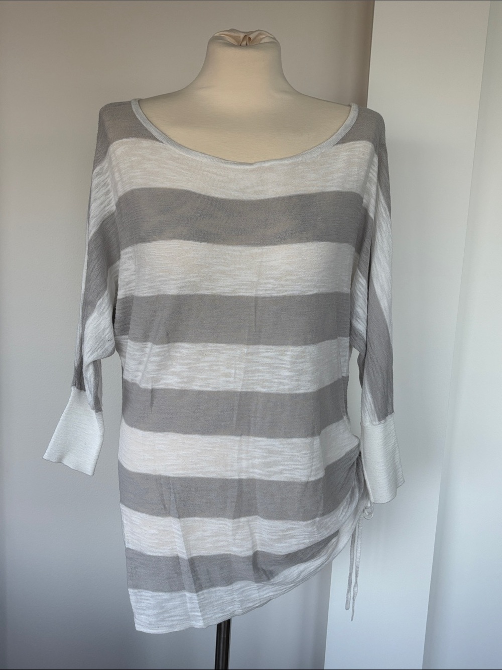 Grey and white Express asymmetrical sweater